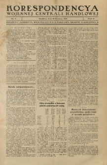 Korespondencya Wojennej Centrali Handlowej. 1918.01.15 R.2 Nr 2
