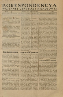 Korespondencya Wojennej Centrali Handlowej. 1918.02.15 R.2 Nr 4