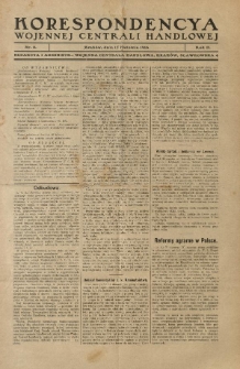 Korespondencya Wojennej Centrali Handlowej. 1918.04.15 R.2 Nr 8