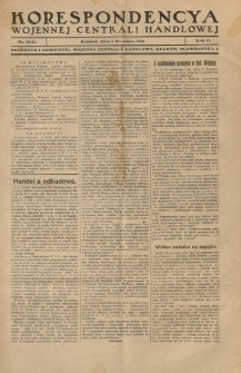 Korespondencya Wojennej Centrali Handlowej. 1918.09.01 R.2 Nr 16-17