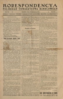Korespondencya Polskiego Towarzystwa Handlowego. 1918.11.20 R.2 Nr 22