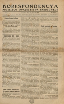 Korespondencya Polskiego Towarzystwa Handlowego. 1919.01.20 R.3 Nr 1