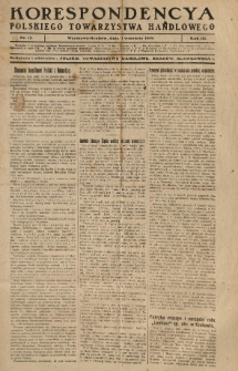 Korespondencya Polskiego Towarzystwa Handlowego. 1919.09.01 R.3 Nr 15