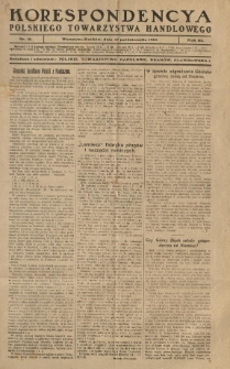 Korespondencya Polskiego Towarzystwa Handlowego. 1919.10.15 R.3 Nr 18