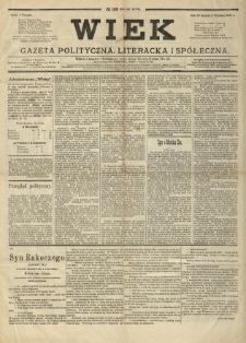 Wiek : gazeta polityczna, literacka i spółeczna . 1891.09.09 R.19 No.199