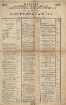 Katalog celniejszych pism peryodycznych polskich, francuzkich, niemieckich i angielskich na rok 1900 , na które prenumeratę przyjmuje Księgarnia i Skład Nut Muzycznych Gebethnera i Wolffa w Warszawie