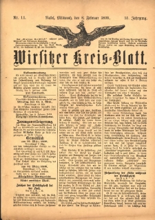Wirsitzer Kreis-Blatt: herausgegeben vom Königlichen Landraths-Amte 1899.02.08 Jg.55 Nr11
