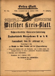 Wirsitzer Kreis-Blatt: herausgegeben vom Königlichen Landraths-Amte 1899.02.11 Jg.55 Nr12a Extra-Blatt
