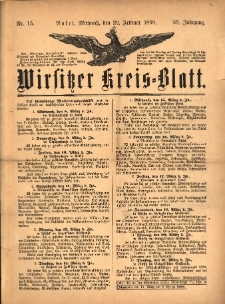 Wirsitzer Kreis-Blatt: herausgegeben vom Königlichen Landraths-Amte 1899.02.22 Jg.55 Nr15