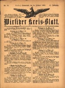 Wirsitzer Kreis-Blatt: herausgegeben vom Königlichen Landraths-Amte 1899.02.25 Jg.55 Nr16