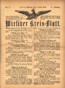 Wirsitzer Kreis-Blatt: herausgegeben vom Königlichen Landraths-Amte 1899.03.01 Jg.55 Nr17