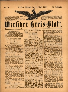 Wirsitzer Kreis-Blatt: herausgegeben vom Königlichen Landraths-Amte 1899.04.12 Jg.55 Nr28