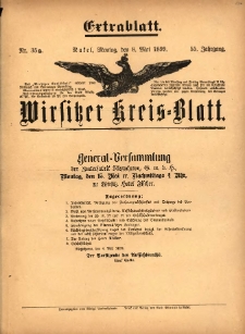 Wirsitzer Kreis-Blatt: herausgegeben vom Königlichen Landraths-Amte 1899.05.08 Jg.55 Nr35a Extrablatt