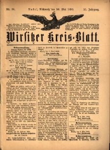 Wirsitzer Kreis-Blatt: herausgegeben vom Königlichen Landraths-Amte 1899.05.10 Jg.55 Nr36