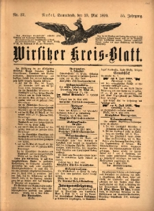 Wirsitzer Kreis-Blatt: herausgegeben vom Königlichen Landraths-Amte 1899.05.13 Jg.55 Nr37