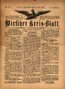Wirsitzer Kreis-Blatt: herausgegeben vom Königlichen Landraths-Amte 1899.05.20 Jg.55 Nr39