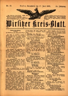 Wirsitzer Kreis-Blatt: herausgegeben vom Königlichen Landraths-Amte 1899.06.17 Jg.55 Nr47