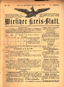 Wirsitzer Kreis-Blatt: herausgegeben vom Königlichen Landraths-Amte 1899.06.24 Jg.55 Nr49