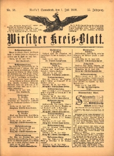Wirsitzer Kreis-Blatt: herausgegeben vom Königlichen Landraths-Amte 1899.07.01 Jg.55 Nr51