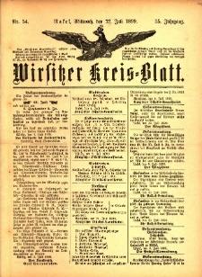 Wirsitzer Kreis-Blatt: herausgegeben vom Königlichen Landraths-Amte 1899.07.12 Jg.55 Nr54