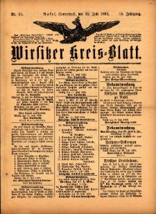 Wirsitzer Kreis-Blatt: herausgegeben vom Königlichen Landraths-Amte 1899.07.15 Jg.55 Nr55
