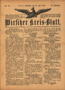 Wirsitzer Kreis-Blatt: herausgegeben vom Königlichen Landraths-Amte 1899.07.26 Jg.55 Nr58