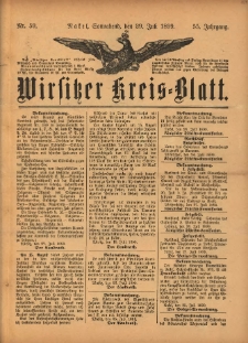 Wirsitzer Kreis-Blatt: herausgegeben vom Königlichen Landraths-Amte 1899.07.29 Jg.55 Nr59