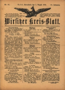 Wirsitzer Kreis-Blatt: herausgegeben vom Königlichen Landraths-Amte 1899.08.05 Jg.55 Nr61