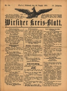 Wirsitzer Kreis-Blatt: herausgegeben vom Königlichen Landraths-Amte 1899.08.16 Jg.55 Nr64