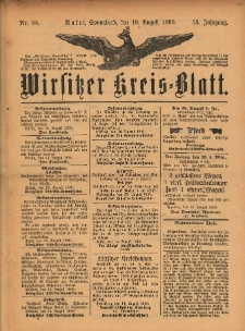 Wirsitzer Kreis-Blatt: herausgegeben vom Königlichen Landraths-Amte 1899.08.19 Jg.55 Nr65