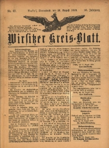 Wirsitzer Kreis-Blatt: herausgegeben vom Königlichen Landraths-Amte 1899.08.26 Jg.55 Nr67