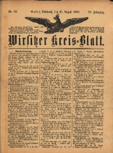 Wirsitzer Kreis-Blatt: herausgegeben vom Königlichen Landraths-Amte 1899.08.30 Jg.55 Nr68