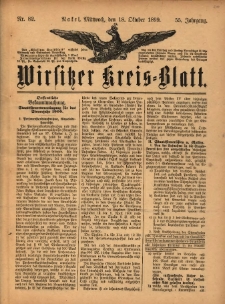 Wirsitzer Kreis-Blatt: herausgegeben vom Königlichen Landraths-Amte 1899.10.18 Jg.55 Nr82