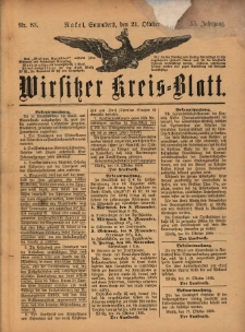 Wirsitzer Kreis-Blatt: herausgegeben vom Königlichen Landraths-Amte 1899.10.21 Jg.55 Nr83