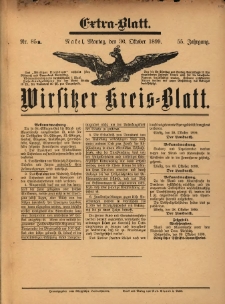 Wirsitzer Kreis-Blatt: herausgegeben vom Königlichen Landraths-Amte 1899.10.30 Jg.55 Nr85a Extra-Blatt
