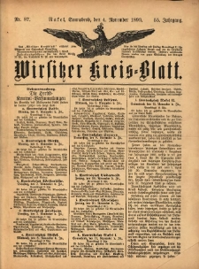 Wirsitzer Kreis-Blatt: herausgegeben vom Königlichen Landraths-Amte 1899.11.04 Jg.55 Nr87