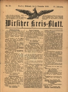 Wirsitzer Kreis-Blatt: herausgegeben vom Königlichen Landraths-Amte 1899.11.08 Jg.55 Nr88