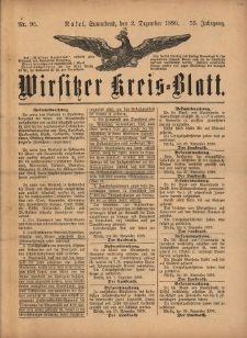 Wirsitzer Kreis-Blatt: herausgegeben vom Königlichen Landraths-Amte 1899.12.02 Jg.55 Nr95
