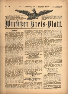 Wirsitzer Kreis-Blatt: herausgegeben vom Königlichen Landraths-Amte 1899.12.06 Jg.55 Nr96