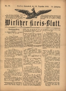Wirsitzer Kreis-Blatt: herausgegeben vom Königlichen Landraths-Amte 1899.12.16 Jg.55 Nr99
