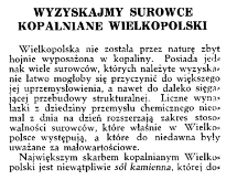 Wyzyskajmy surowce kopalniane Wielkopolski