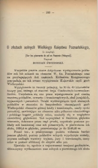 O złożach solnych Wielkiego Księstwa Poznańskiego, (z mapką)