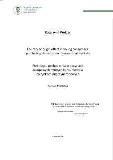 Country of origin effect in young consumers' purchasing decisions on international markets