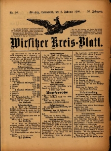 Wirsitzer Kreis-Blatt: herausgegeben vom Königlichen Landraths-Amte 1900.02.03 Jg.56 Nr10