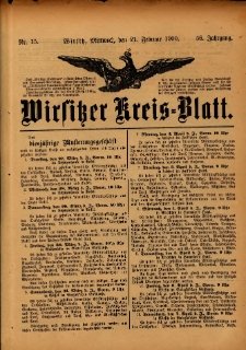 Wirsitzer Kreis-Blatt: herausgegeben vom Königlichen Landraths-Amte 1900.02.21 Jg.56 Nr15