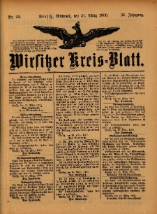 Wirsitzer Kreis-Blatt: herausgegeben vom Königlichen Landraths-Amte 1900.03.21 Jg.56 Nr23