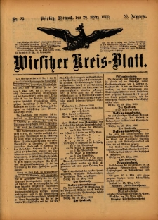 Wirsitzer Kreis-Blatt: herausgegeben vom Königlichen Landraths-Amte 1900.03.28 Jg.56 Nr25