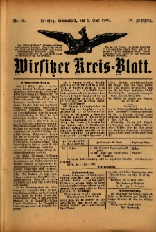 Wirsitzer Kreis-Blatt: herausgegeben vom Königlichen Landraths-Amte 1900.05.05 Jg.56 Nr35