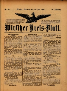 Wirsitzer Kreis-Blatt: herausgegeben vom Königlichen Landraths-Amte 1900.07.18 Jg.56 Nr56