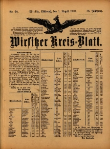 Wirsitzer Kreis-Blatt: herausgegeben vom Königlichen Landraths-Amte 1900.08.01 Jg.56 Nr60